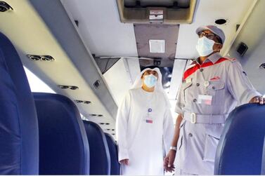 An RTA team carry out a safety inspection on a Dubai school bus. Courtesy: Wam