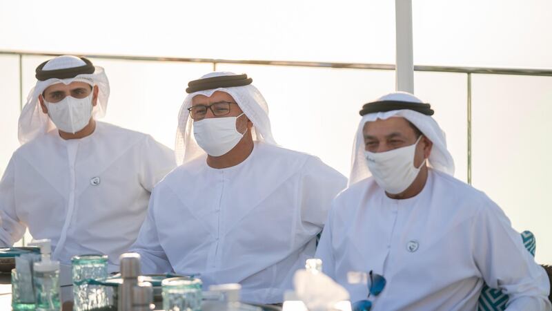 Sheikh Hamdan bin Mohammed bin Rashid Al Maktoum, Crown Prince of Dubai has met with Sheikh Hamdan bin Zayed Al Nahyan, Ruler's Representative in Al Dhafra Region. WAM