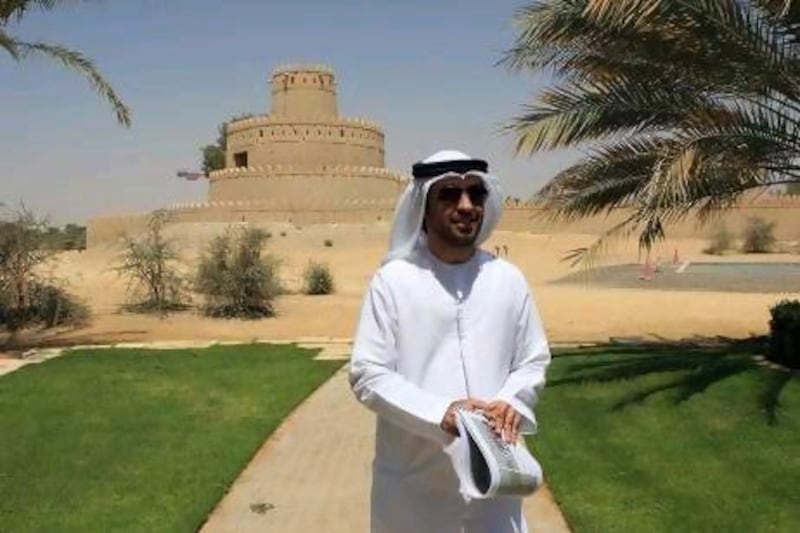 Mohammed Al Hammadi traces the trail at Al Jahili Fort.