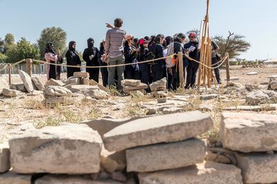 AL AIN, UNITED ARAB EMIRATES. 19 November 2017. Tour of the historically important archaeological site in Hili, Al Ain. Pupils from the Al Saad Indian High School tour the site. (Photo: Antonie Robertson/The National) Journalist: John Dennehy. Section: Weekend.