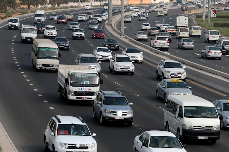 Abu Dhabi, United Arab Emirates, August 3, 2014:     Motorists commute along Al Salam street, the first working day after Eid al-Fitr, in Abu Dhabi on August 3, 2014. Christopher Pike / The National

Reporter:  N/A
Section: News
