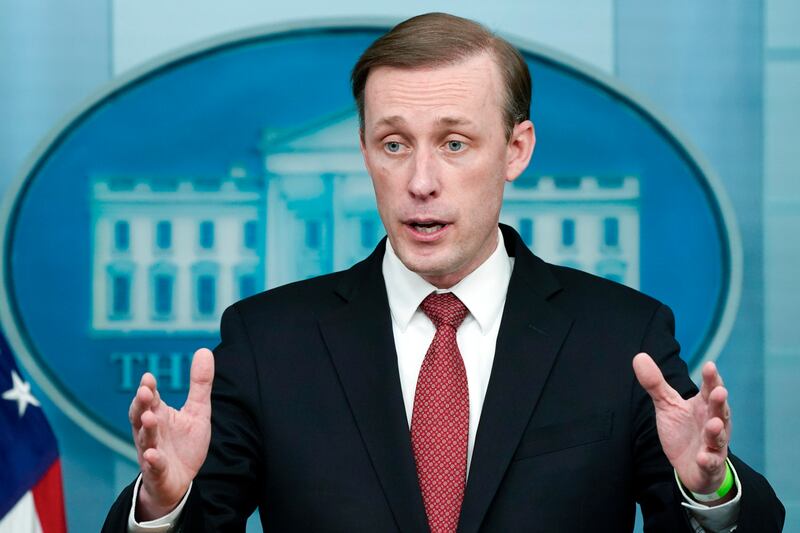 White House national security adviser Jake Sullivan will travel to Rome for talks with a senior Chinese official on Monday.  AP