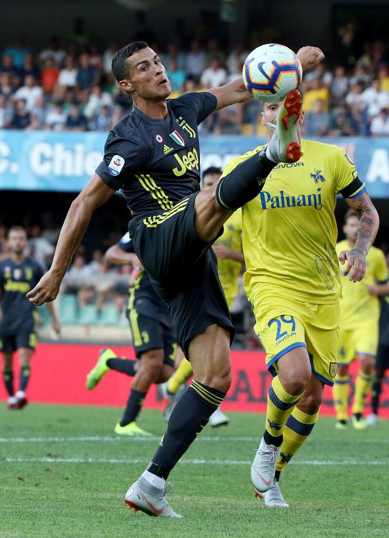 Cristiano Ronaldo in action against Chievo. EPA