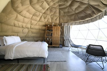 Pura Eco Retreat on Jubail Island features a number of chic domes. Khushnum Bhandari / The National