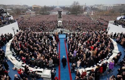 U.S. President-elect Donald Trump arrives for the inauguration ceremonies swearing him in as the 45th president of the United States on the West front of the U.S. Capitol in Washington, U.S., January 20, 2017.  REUTERS/Brian Snyder   TPX IMAGES OF THE DAY