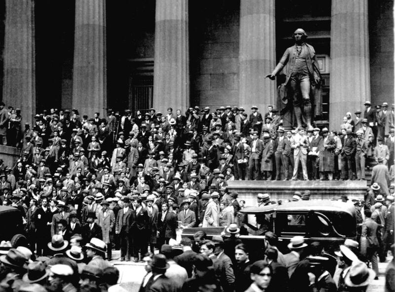 The 1929 crash is but one instance of the poor predictive power of economists. Above, a crowd on Wall Street on October 24, 1929. AP Photo