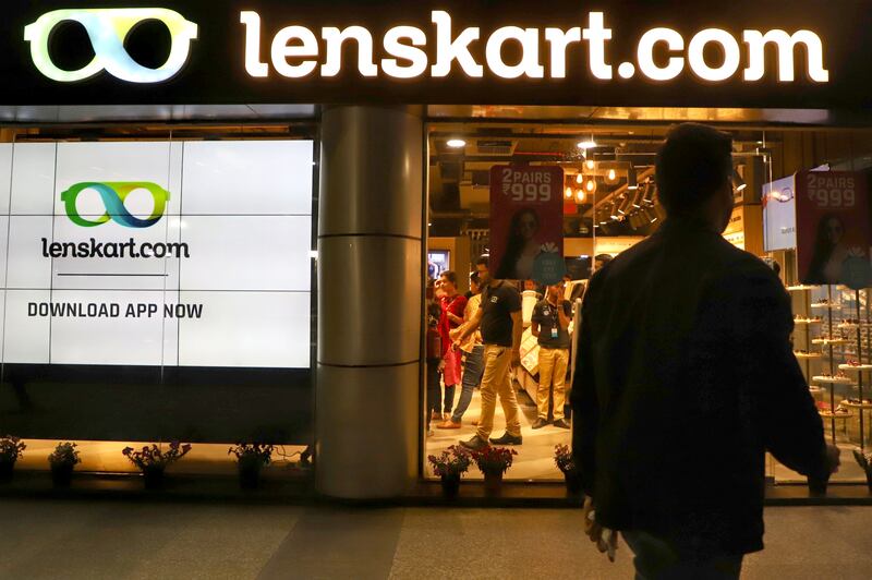 A man walks towards a Lenskart showroom in Gurugram Haryana, India. Getty Images