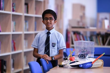 Worried about the environment: Sainath Manikandan has invented a robot that collects plastic from the sea. Khushnum Bhandari for The National