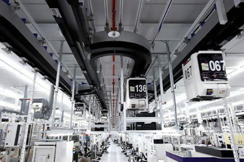 The GlobalFoundries "cleanroom" in its semiconductor plant in Dresden, Germany. The company plans to expand a similar facility in Singapore. Courtesy Atic
