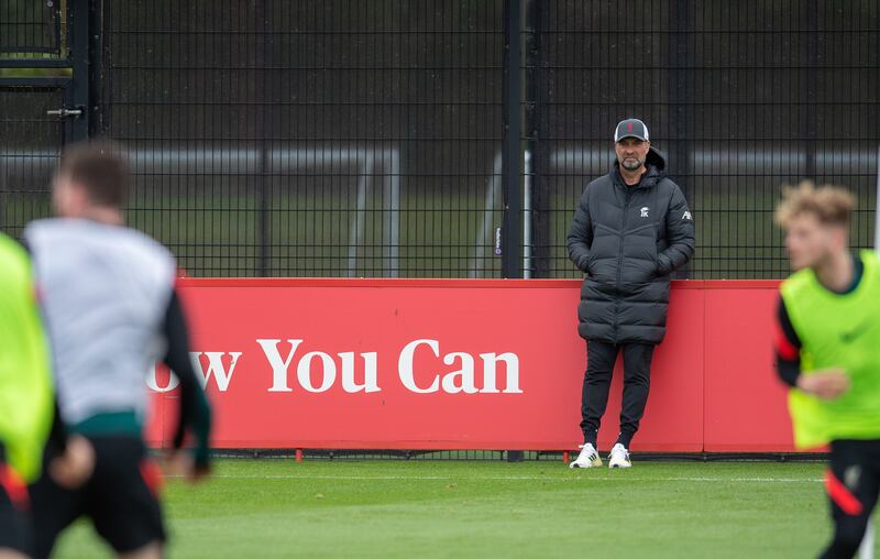 Liverpool manager Jurgen Klopp oversees the training session. Getty