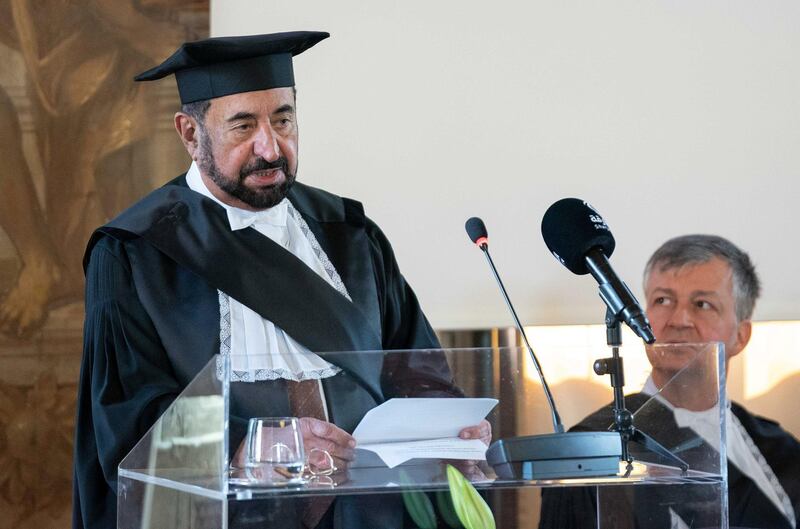 The Ruler of Sharjah receives an honorary doctorate from leading Turin universities.