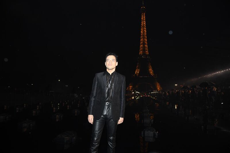 Rami Malek attends the Saint Laurent Womenswear show as part of Paris Fashion Week on September 24, 2019. Getty Images