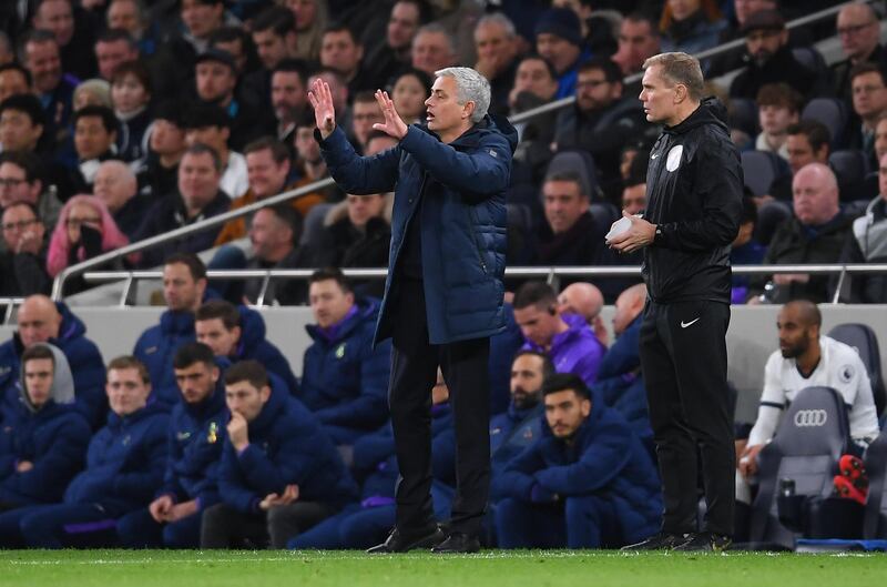 Jose Mourinho reacts during the match with Manchester City. Getty Images