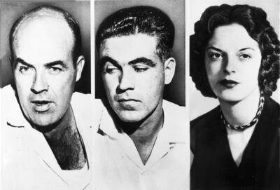 JW Milam and Roy Bryant, the Mississippi men who lynched Emmett Till, and Bryant's wife Carolyn, the woman who accused the black teenager of wolf whistling at her. AP