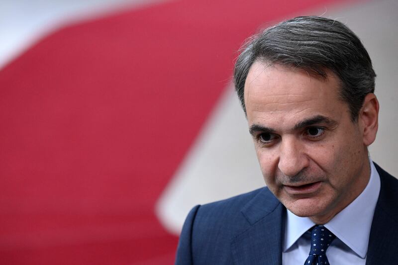 Greek Prime Minister Kyriakos Mitsotakis during an EU Summit. AFP