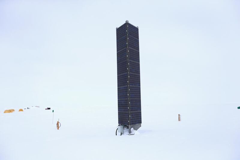 SUMMIT STATION, GREENLAND - JULY 11: A solar panel is seen in the snow at Summit Station, which is a scientific research station sponsored by the National Science Foundation, operated by CH2M Hill Polar Services (CPS) with research guidance from the Summit Science Coordination Office, where year-round monitoring of key climate variables are conducted to study air-snow interactions on July 11, 2013 at Summit Station, Greenland.  As the sea levels around the globe rise, researchers affiliated with the National Science Foundation and other organizations are studying the phenomena of the melting glaciers and its long-term ramifications. In recent years, sea level rise in places such as Miami Beach has led to increased street flooding and prompted leaders such as New York City Mayor Michael Bloomberg to propose a $19.5 billion plan to boost the citys capacity to withstand future extreme weather events by, among other things, devising mechanisms to withstand flooding.  (Photo by Joe Raedle/Getty Images)