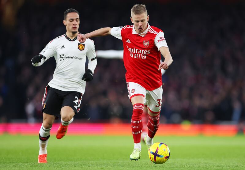 Olseksandr Zinchenko 8: Played a key role in the build-up for Nketiah’s goal then scuffed a low strike across the penalty area that almost ended up picking out Nketiah just before the break. Fine job keeping Antony under control. Getty