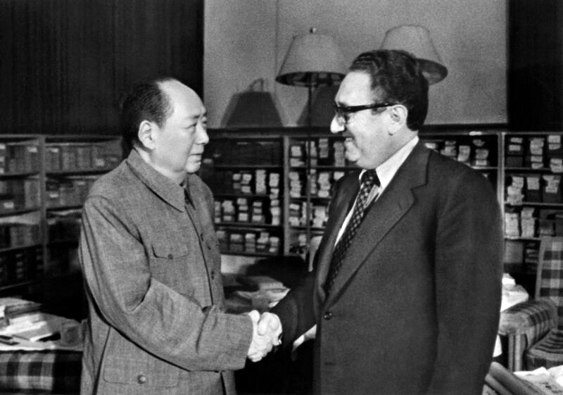  Mr Kissinger meets Chinese president Mao Zedong in 1973, in Beijing.  AFP