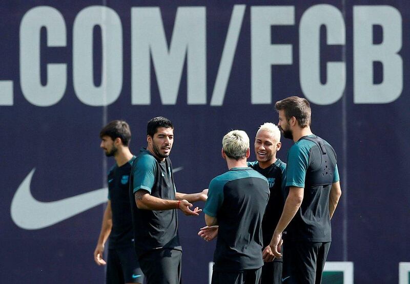 Messi, Pique, Neymar and Suarez. Albert Gea / Reuters