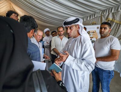 Abu Dhabi, U.A.E., August 1, 2018.
Amnesty seekers at the Al Shahama immigration centre in Abu Dhabi. -- Sultan Ali Alqubasi.,  Ministry of Interior, General Directorate of Residence & Foreigners Affairs Abu Dhabi answers questions on procedure for amnesty seekers.
Victor Besa / The National
Section:  NA
Reporter:  Haneen Dajani
