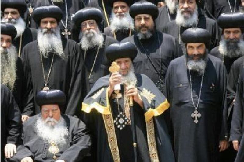 Coptics, led by Pope Schnouda III, centre, make up about 10 per cent of Egypt's population.