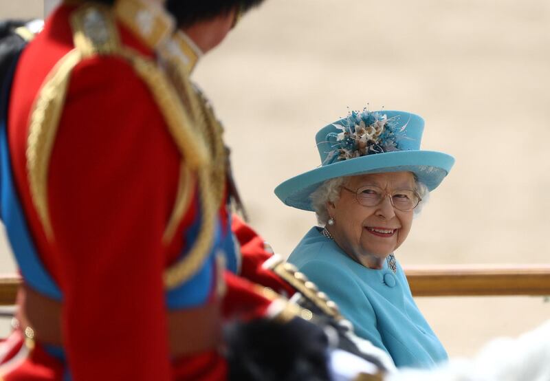 Britain's Queen Elizabeth takes part in the Trooping the Colour parade in central London, Britain. REUTERS / Simon Dawson