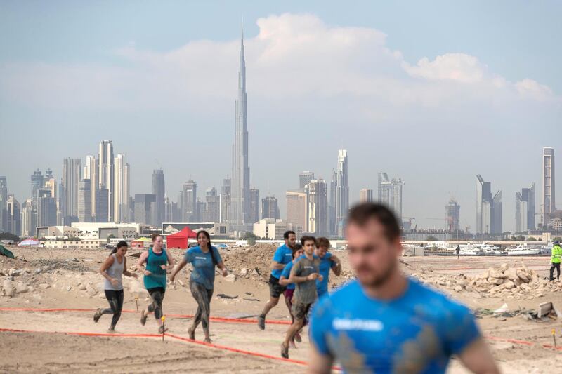 DUBAI, UNITED ARAB EMIRATES. 15 November 2019. The Tough Mudder event held at Dubai Festival City. (Photo: Antonie Robertson/The National) Journalist: None. Section: National.
