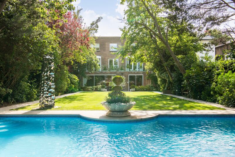 The garden and pool at the property in Hamilton Terrace. All photos: Savills