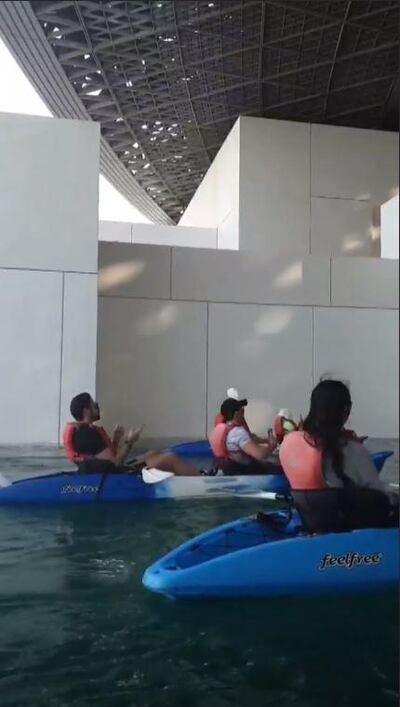 Kayakers take in Louvre Abu Dhabi's impressive roof. Seahawk.ae / Instagram 