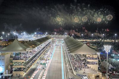 YAS ISLAND, ABU DHABI, UNITED ARAB EMIRATES - November 26, 2017: A firewroks display marks the end of the final day of the 2017 Formula 1 Etihad Airways Abu Dhabi Grand Prix.


( Mohamed Al Hammadi / Crown Prince Court - Abu Dhabi )
---