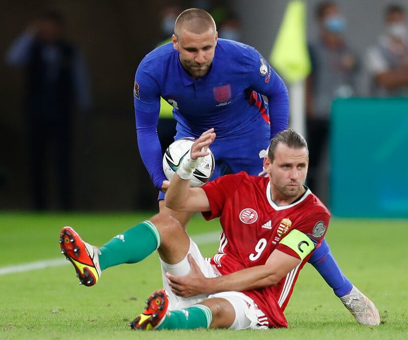 Luke Shaw - 8: Dragged out of position once in opening 45 minutes but Hungary failed to capitalise on gap down left. Linked up well with Grealish throughout and kept picking out Maguire’s head from corners. AP