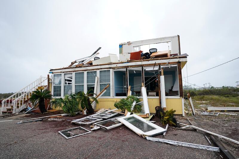 The business of Joe and Teresa Mirable is seen after Hurricane Sally moved through the area, in Perdido Key, Florida. AP Photo