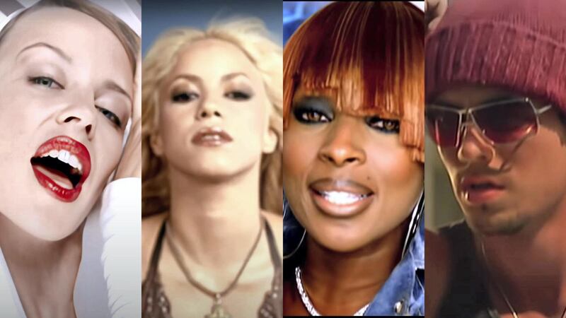 Kylie Minogue, Shakira, Mary J Blige and Enrique Iglesias. Courtesy Youtube