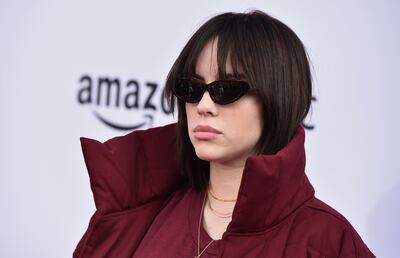 Billie Eilish has been nominated for a Golden Globe for her James Bond soundtrack song, 'No Time to Die'. AP 