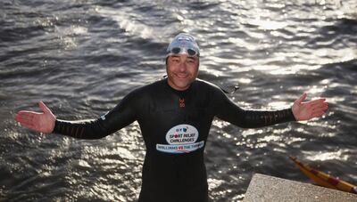 Don't go back in the water, David. UK comedian David Walliams swam the 'shark-infested' Thames in 2011. Getty