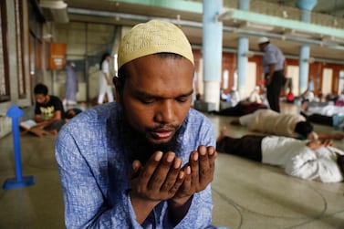 A Bangladeshi Muslim man prays during the Islamic holy month of Ramadan at the Baitul Mukarram National Mosque in Dhaka, Bangladesh. EPA/MONIRUL ALAM