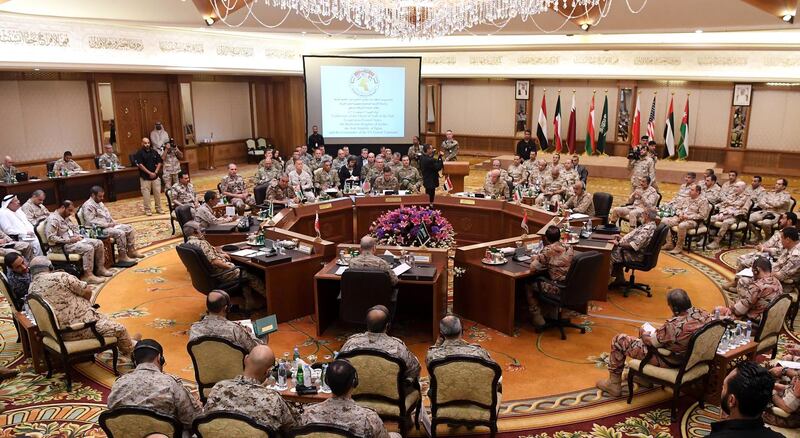 epa07014692 Gulf cooperation council's (GCC) armed force chiefs of staff and the commander of the US Central Command meeting, in Kuwait City, Kuwait, 12 September 2018.  EPA/NOUFAL IBRAHIM