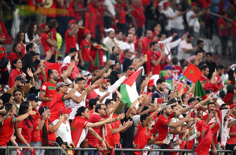 Morocco fans enjoy their country's 2-1 victory over Canada. Getty Images