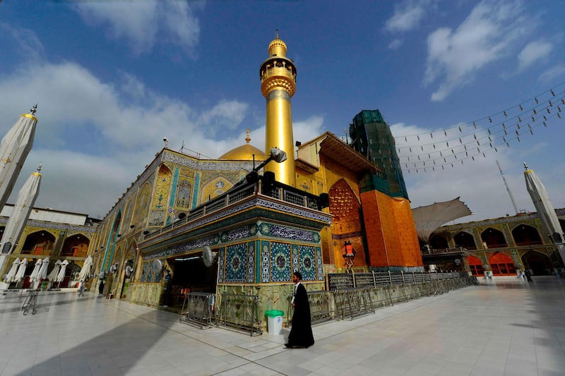 The usually busy Imam Ali Shrine in the central Iraqi holy city of Najaf is pictured empty. AFP