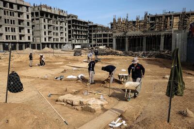 A recently-discovered Roman cemetery containing ornately decorated graves in Beit Lahia in the northern Gaza Strip. AFP