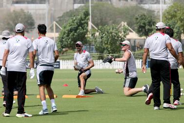 The UAE, training at the ICC Academy in Dubai earlier in the week, are down 1-0 in the four-match ODI series against Zimbabwe. Satish Kumar for The National