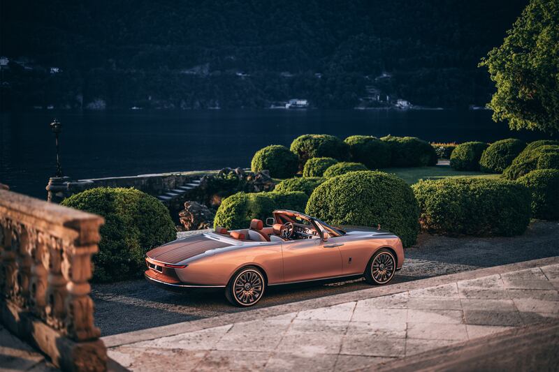 The Boat Tail looking suitably at home by Lake Como in Italy. All photos: Rolls-Royce