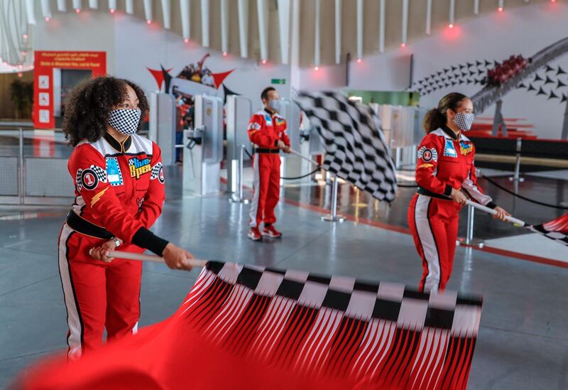 Abu Dhabi, United Arab Emirates, July 28, 2020.   
First day of the reopening of Ferrari World, Abu Dhabi. 
Victor Besa  / The National
Section: NA
Reporter: