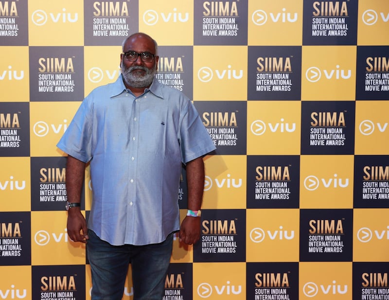 Dubai, United Arab Emirates, September 15, 2018.  SIIMA Day 2 Red Carpet. --- MM Keervani
Victor Besa/The National
Section:  AC
Reporter:  Felicity Campbell