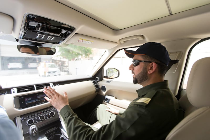 Dubai, United Arab Emirates, June 8, 2017:     Rashid Ghulam Nadir, an exam instructor in a Range Rover, one of the vehicles available for the Emirates Driving Institute's platinum driving course at their Al Qusais location in Dubai on June 8, 2017. Christopher Pike / The National

Job ID: 79337
Reporter: Ramona Ruiz
Section: News
Keywords:  *** Local Caption ***  CP0608-na-driving-course-03.JPG