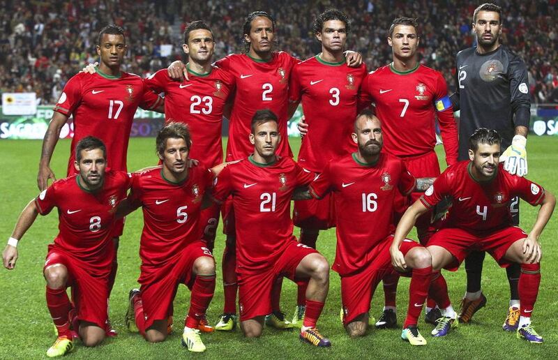 Portugal team photo taken during World Cup qualifying on November 15, 2013. Mario Cruz / EPA