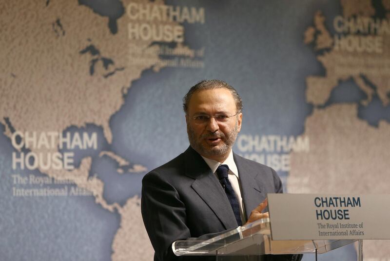 Minister of State for Foreign Affairs for the United Arab Emirates, Anwar Gargash, speaks at an event at Chatham House in London, Britain July 17, 2017. REUTERS/Neil Hall