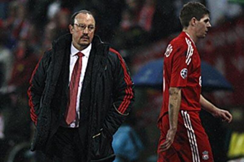Liverpool manager Rafa Benitez, left, and captain Steven Gerrard will now join the Europa League.