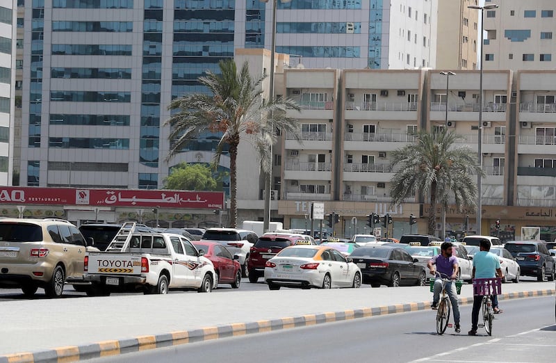 Commuters in Sharjah returned to busy roads after the weekend. The National