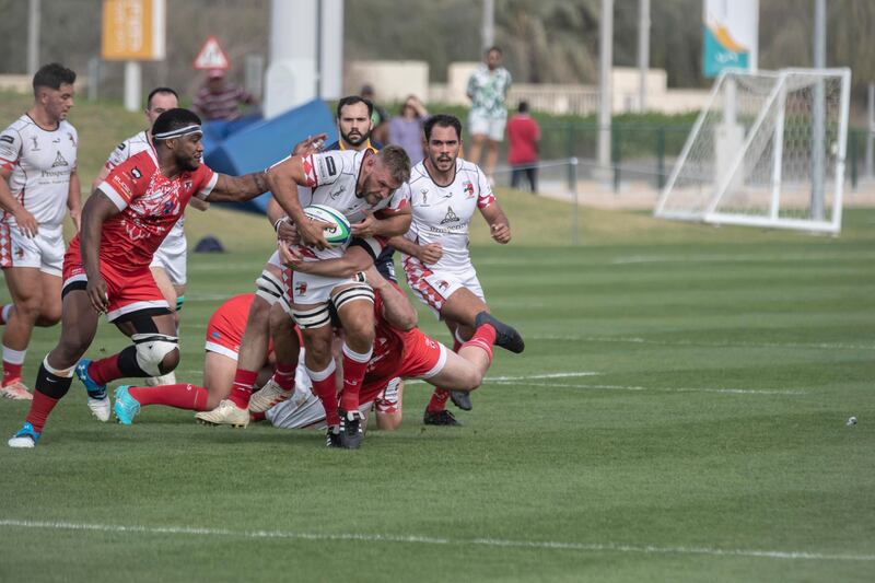 UAE Premiership, Abu Dhabi Harlequins vs Dubai Tigers at Zayed Sports City. Antonie Robertson / The National